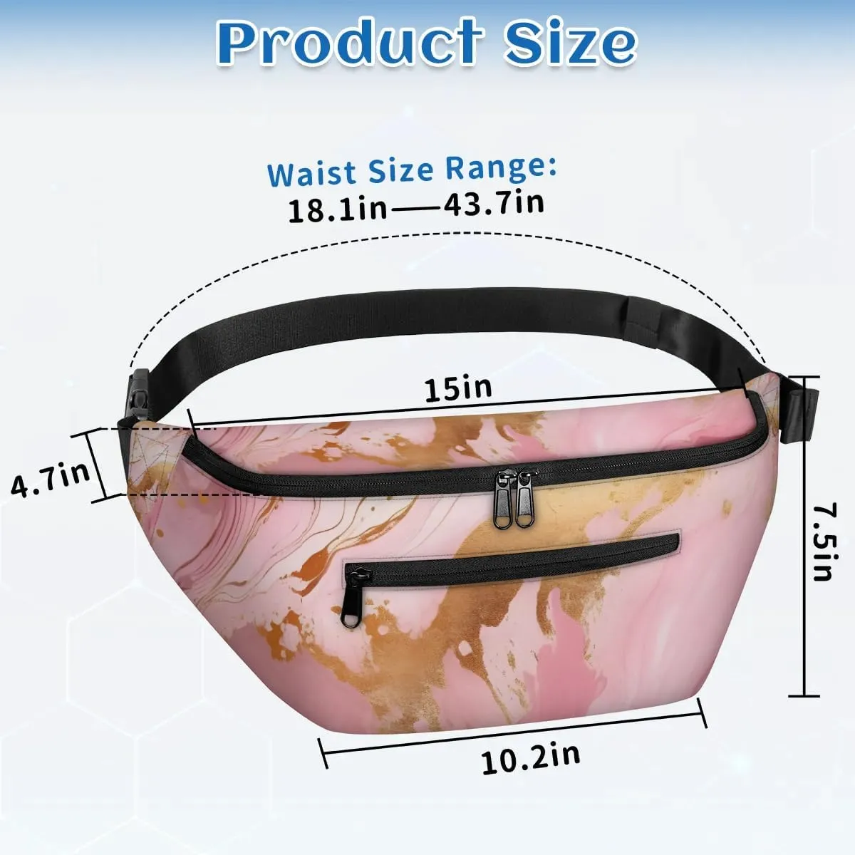 Crossbody Sling Bags for Women Men Fairy Marble Pattern Casual Sling Backpack Daypack Chest Bag for Travel Sport Hiking Running