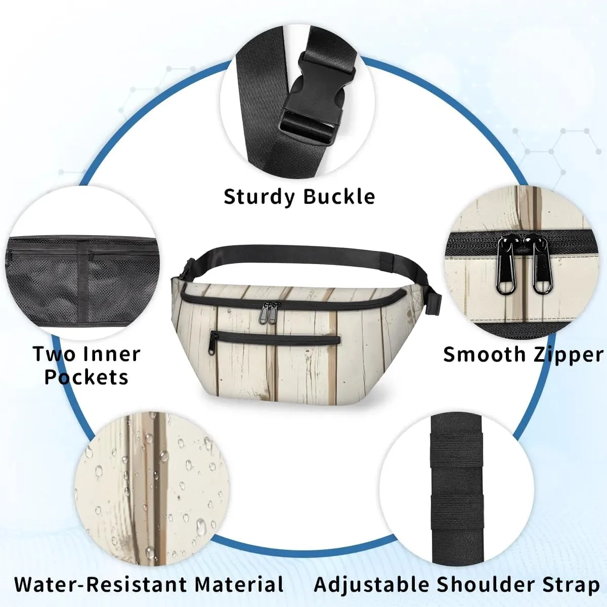 Crossbody Sling Bags for Women Men Wooden Plank Casual Sling Backpack Daypack Chest Bag for Travel Sport Hiking Running