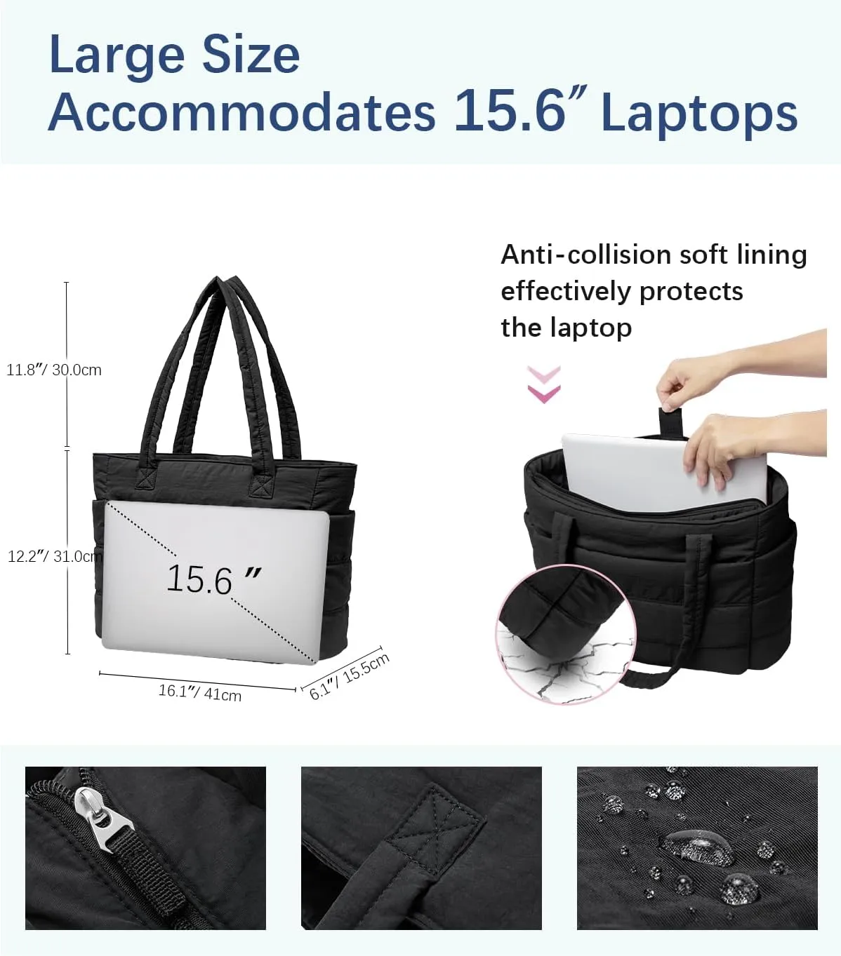 Crossbody Tote Bag for Women Medium Size Travel Tote Bags for Work with Zipper Shoulder Bag with Compartments