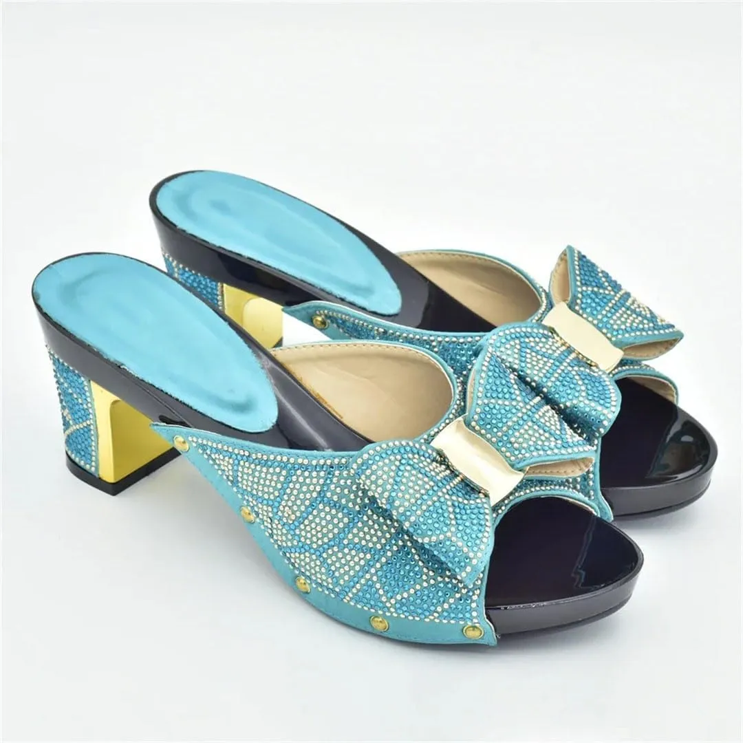 Crystal Bridal Shoes with Matching Evening Bag Set African Wedding Party Stiletto Heel Pumps
