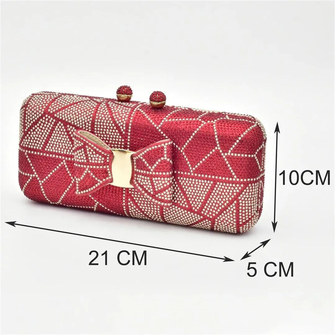 Crystal Bridal Shoes with Matching Evening Bag Set African Wedding Party Stiletto Heel Pumps
