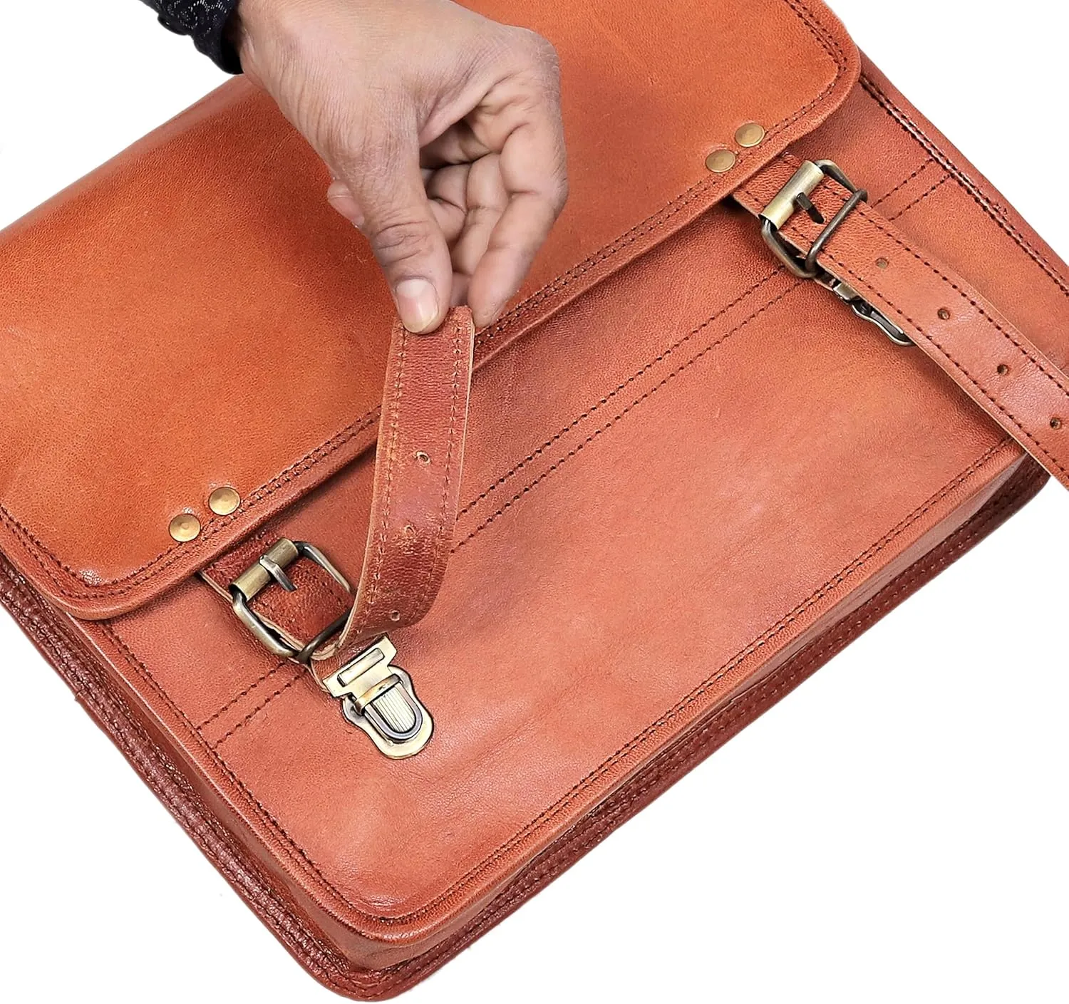 cuero Genuine Leather iPad/Tablet Bag Messenger Bag Small Briefcase CrossBody Shoulder Bag for Men and Women