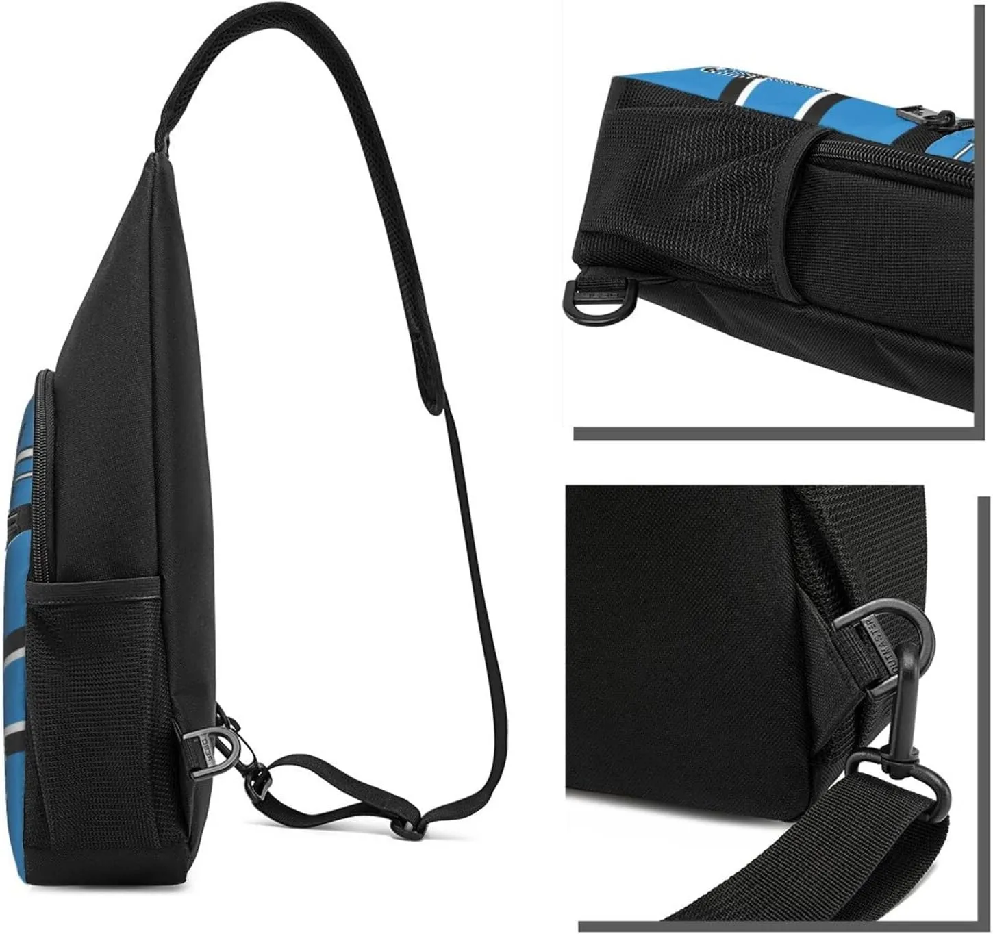 Custom Sling Bag, Personalized Carolina Crossbody Bags for Men Women, Customize Name and Number Sling Shoulder Backpack, Chest Bag Hiking Travel Daypack for Outdoor