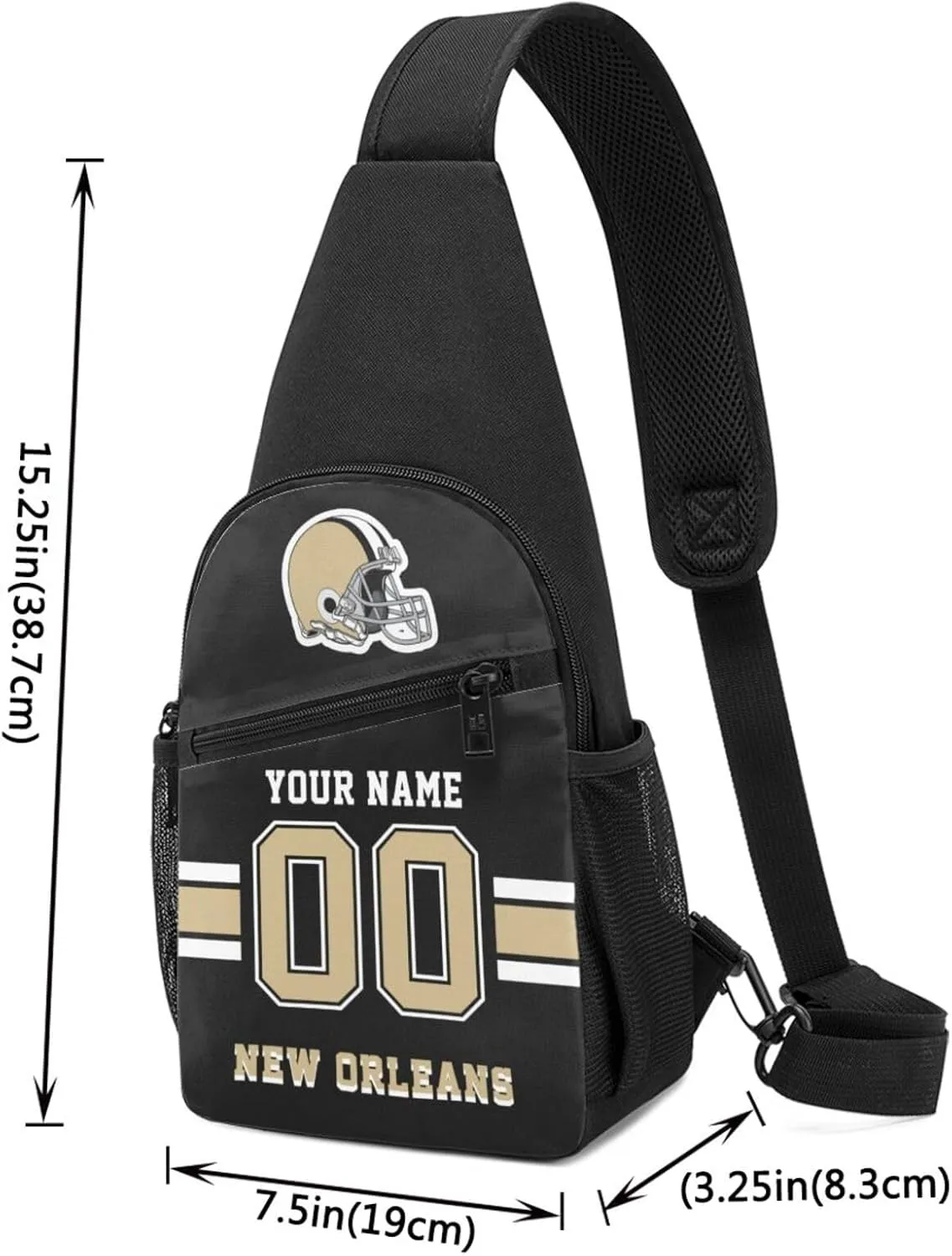 Custom Sling Bag, Personalized Crossbody Bags with Name and Number, Customize Sling Shoulder Backpack