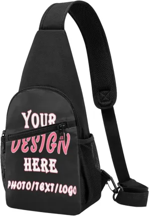 Custom Sling Bag,Personalized Sling Bag With Image Text,Crossbody Bags Sling Bags Fanny Pack For Men Women