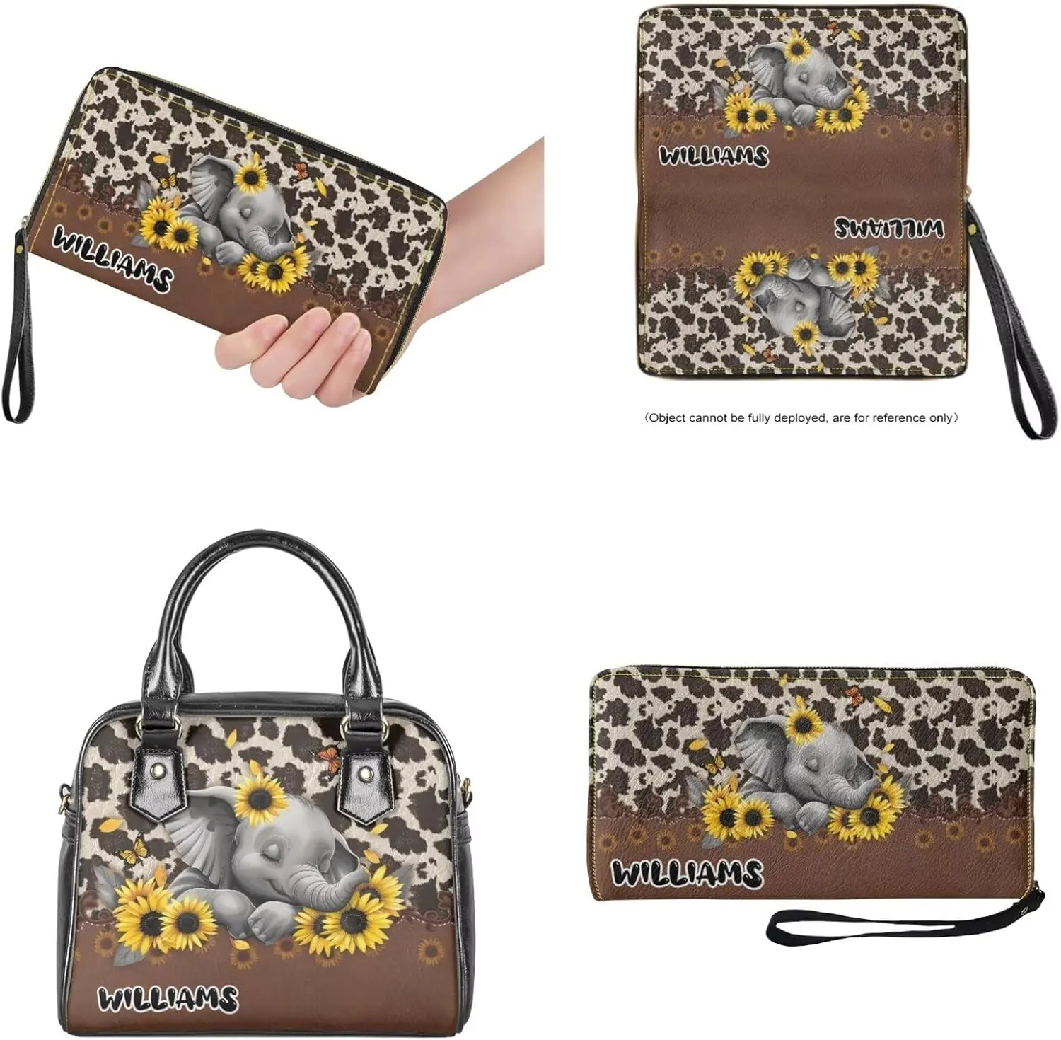 Customized Satchel Purses and Handbags Set Womens Satchel Handbag Personalized Name Purse Tote Bag Set