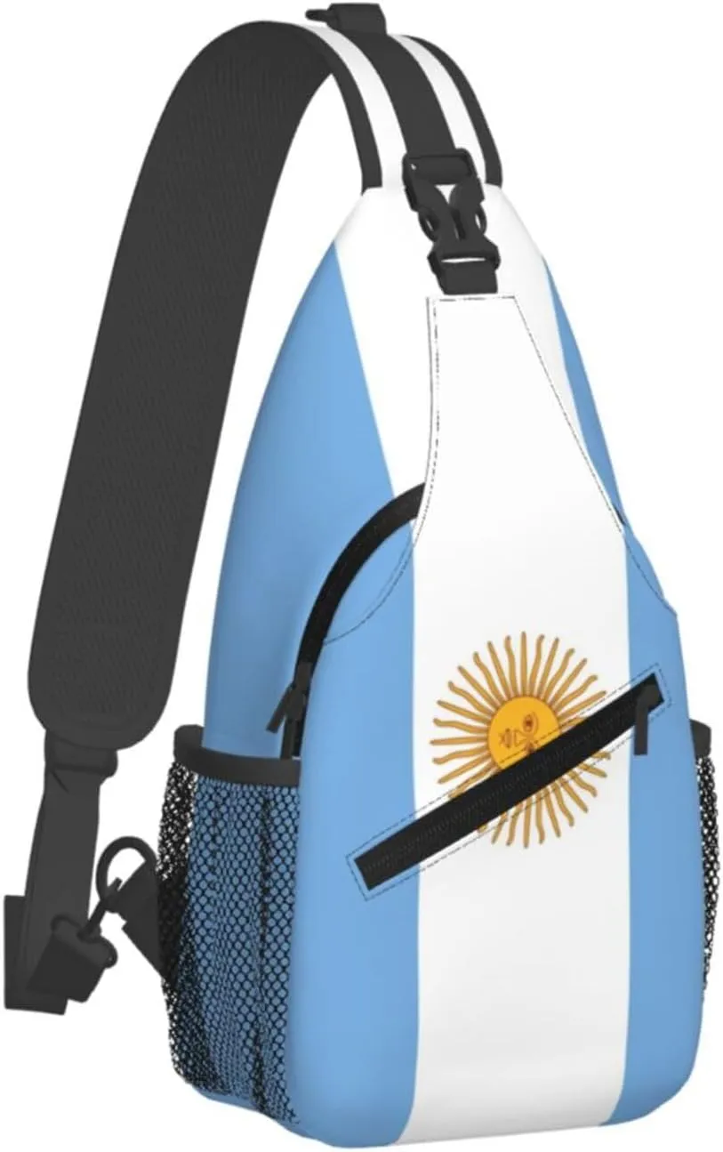Cute Argentina Flag Bags Women Men Adjustable Crossbody Sling Backpack Casual Chest Bag Daypack for Travel Hiking