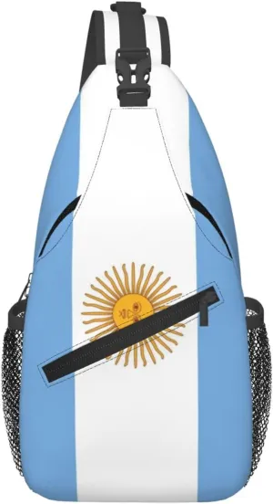 Cute Argentina Flag Bags Women Men Adjustable Crossbody Sling Backpack Casual Chest Bag Daypack for Travel Hiking
