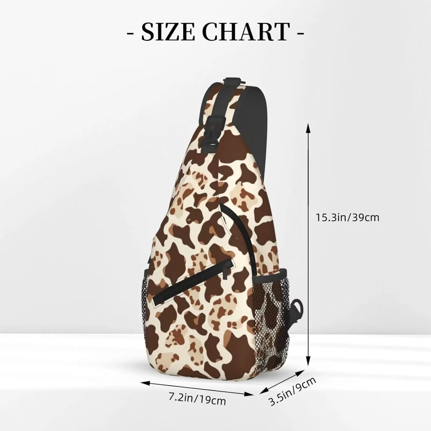 Cute Brown Cow Print Crossbody Bags for Women Men Cute Animal Fur Pattern Cross Body Bag for Woman Sling Bag Shoulder Bags Crossbody Bag Sling Backpack for Travel