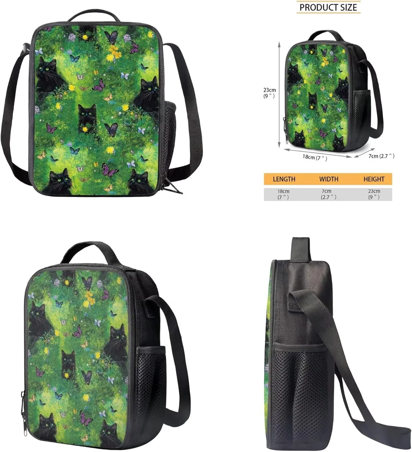 Cute Cat Butterfly Backpacks for 5th Grade Girls Bookbag with Lunch Box and Pencil Case Elementary School Bag for Kids with Lunchbox Pencil Pouch