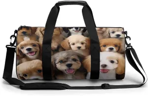 Cute Dogs Gym Bag Small Travel Duffle Bag with Compartment Carry On Weekender Bag for Women Men