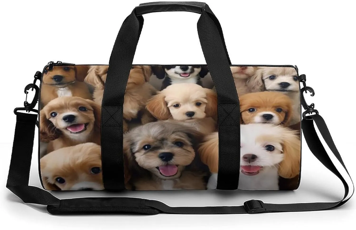 Cute Dogs Gym Bag Small Travel Duffle Bag with Compartment Carry On Weekender Bag for Women Men