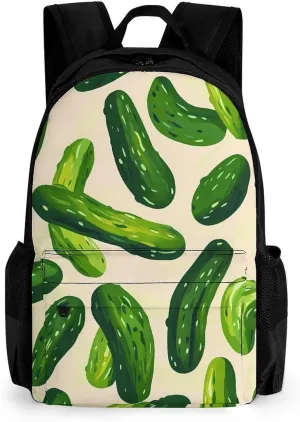 Cute Funny Cucumber Pickle Fashion Backpack Light Weight Daily Travel Hiking Laptop Shoulder Bag