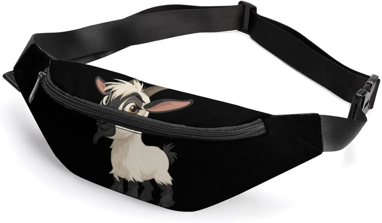Cute Goat Crossbody Fanny Pack Waist Packs Adjustable Shoulder Bags Sling Bag for Hiking Running Cycling