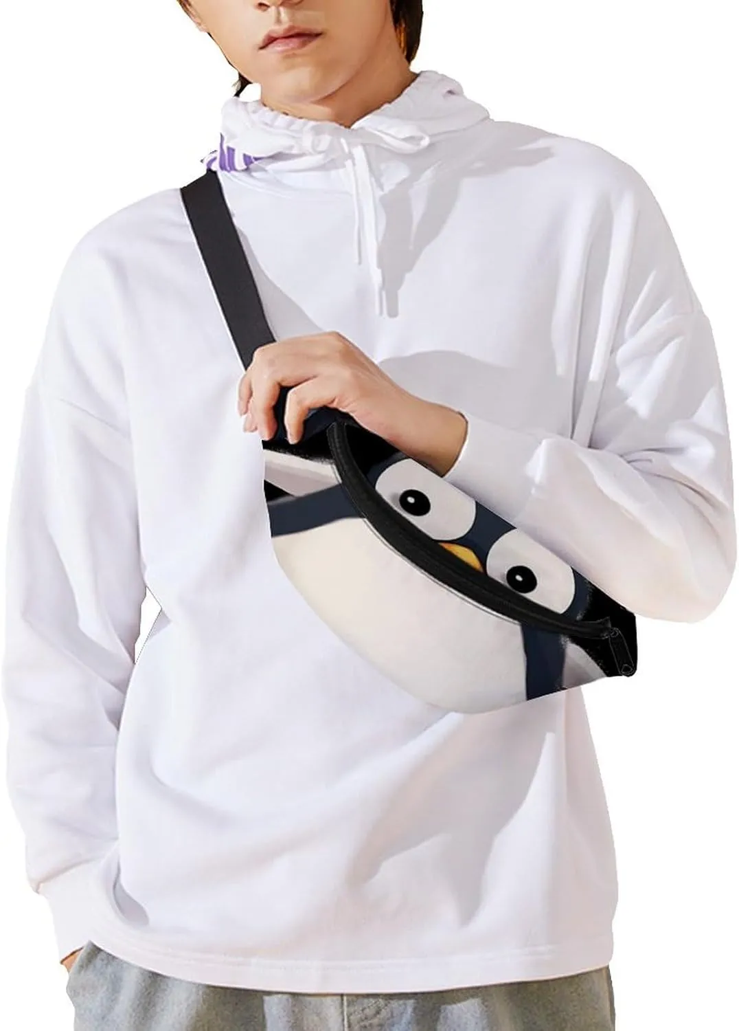 Cute Penguin Fanny Pack for Women Men Waist Bag Waterproof Belt Bag with Adjustable Strap
