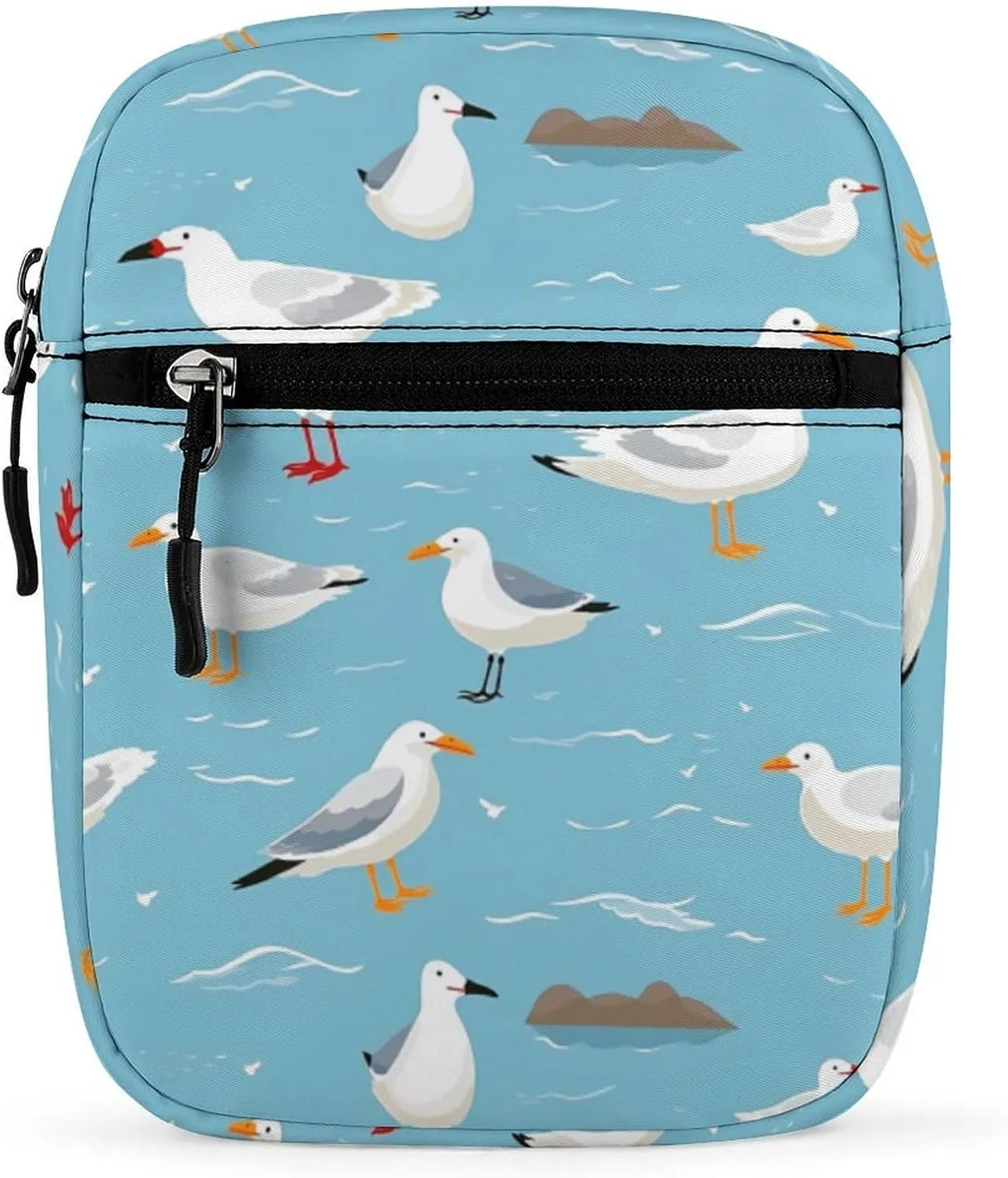 Cute Seagulls Crossbody Bag Sling Bag Fanny Pack Cross Body Fashion Waist Packs Belt Bag with Adjustable Strap