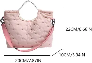 Cute Tote Bag, Large Laptop Bag Puffer shoulder bag Casual Work Bag Crossbody Shoulder Bag for Office, Travel