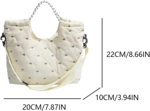 Cute Tote Bag, Large Laptop Bag Puffer shoulder bag Casual Work Bag Crossbody Shoulder Bag for Office, Travel