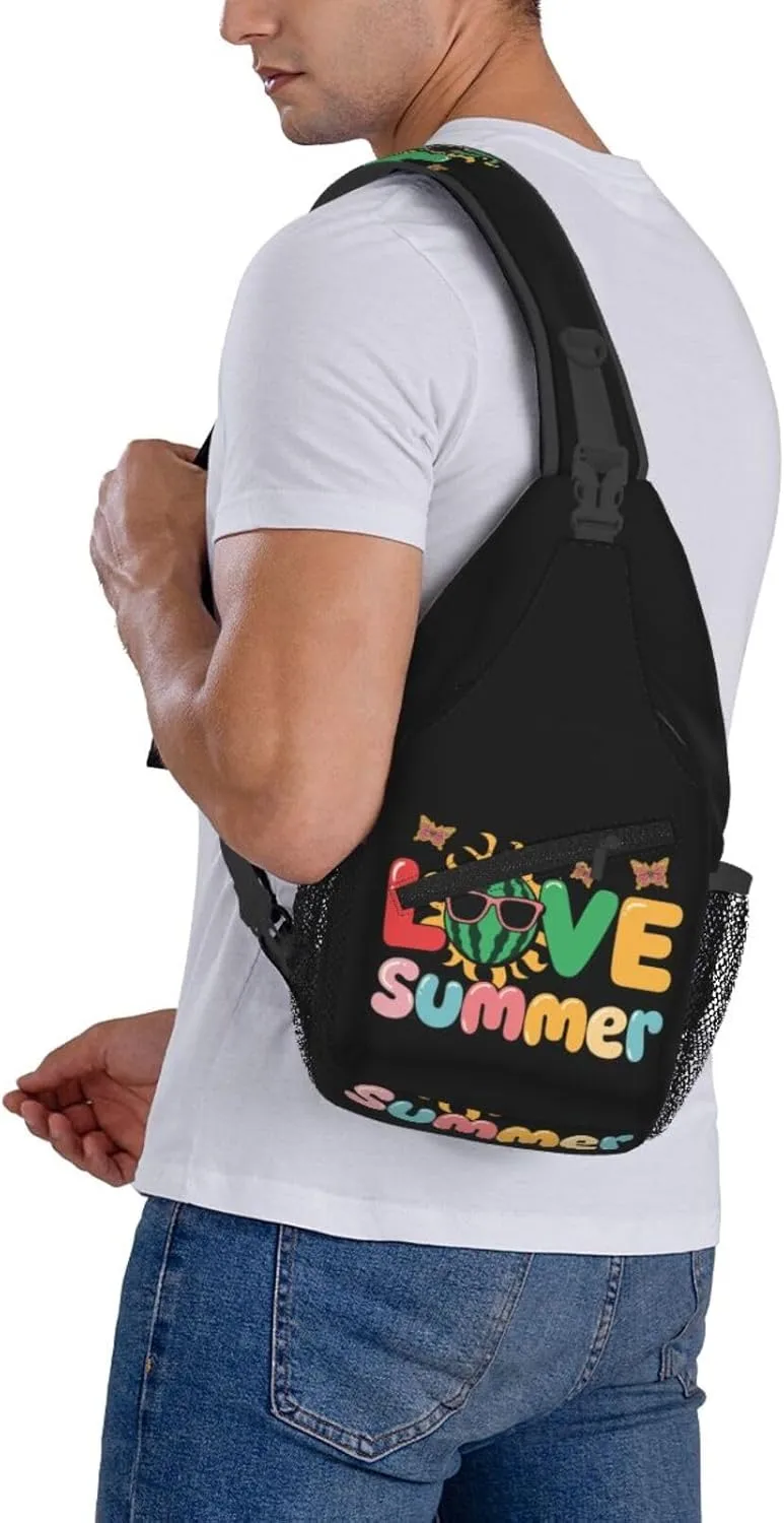 Cute Unicorns Crossbody Bag Adjustable Sling Bag Casual Chest Bags Travel Shoulder Backpack