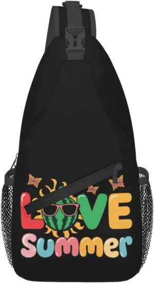 Cute Unicorns Crossbody Bag Adjustable Sling Bag Casual Chest Bags Travel Shoulder Backpack