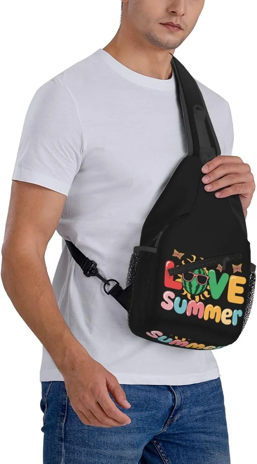 Cute Unicorns Crossbody Bag Adjustable Sling Bag Casual Chest Bags Travel Shoulder Backpack