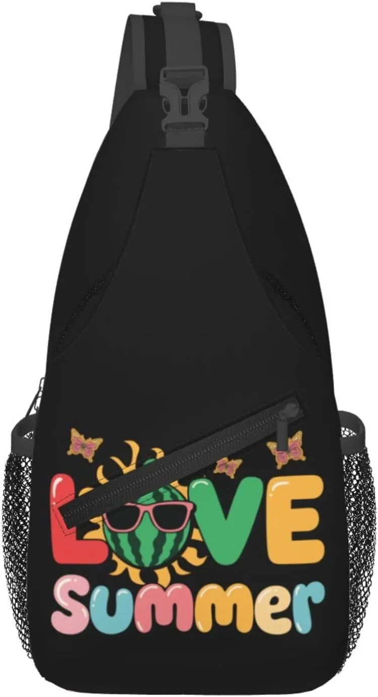 Cute Unicorns Crossbody Bag Adjustable Sling Bag Casual Chest Bags Travel Shoulder Backpack