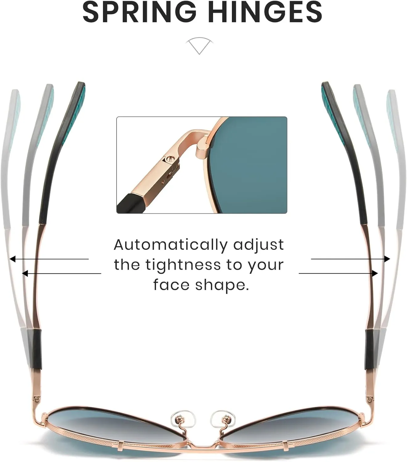 Cyxus Military Aviator Sunglasses for Men Trendy Pilot Shade Metal Frame Polarized Lens UV Protection for Outdoor
