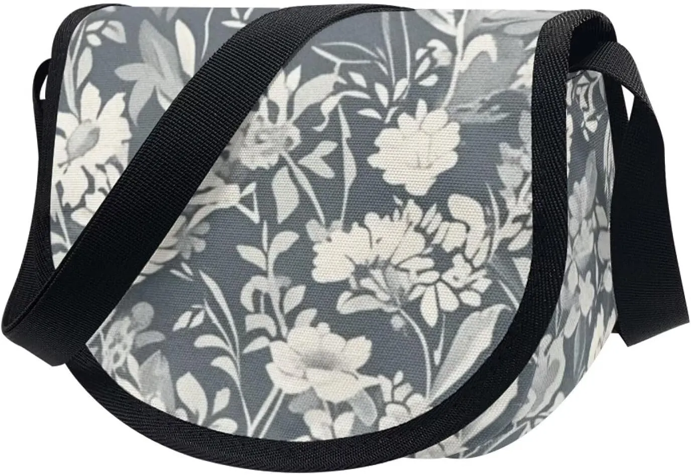 Dahlia Flower Women Cross Body Bag, Winter Forest Casual Shoulder Bag, Gothic Rose Satchel Messenger Bags with Strap