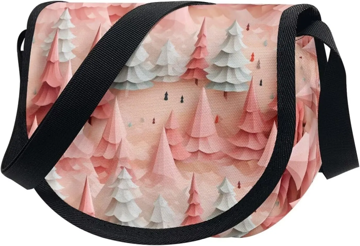 Dahlia Flower Women Cross Body Bag, Winter Forest Casual Shoulder Bag, Gothic Rose Satchel Messenger Bags with Strap