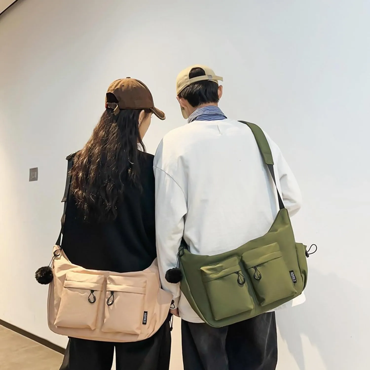 Dallaswind Large Capacity Messenger Canvas Bag, Large Crossbody Bag Shoulder Purse, Vintage Water Resistant Canvas Satchel