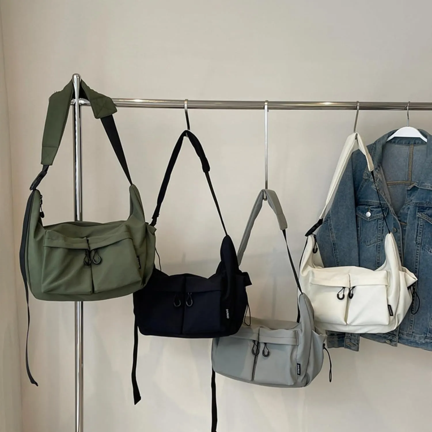 Dallaswind Large Capacity Messenger Canvas Bag, Large Crossbody Bag Shoulder Purse, Vintage Water Resistant Canvas Satchel