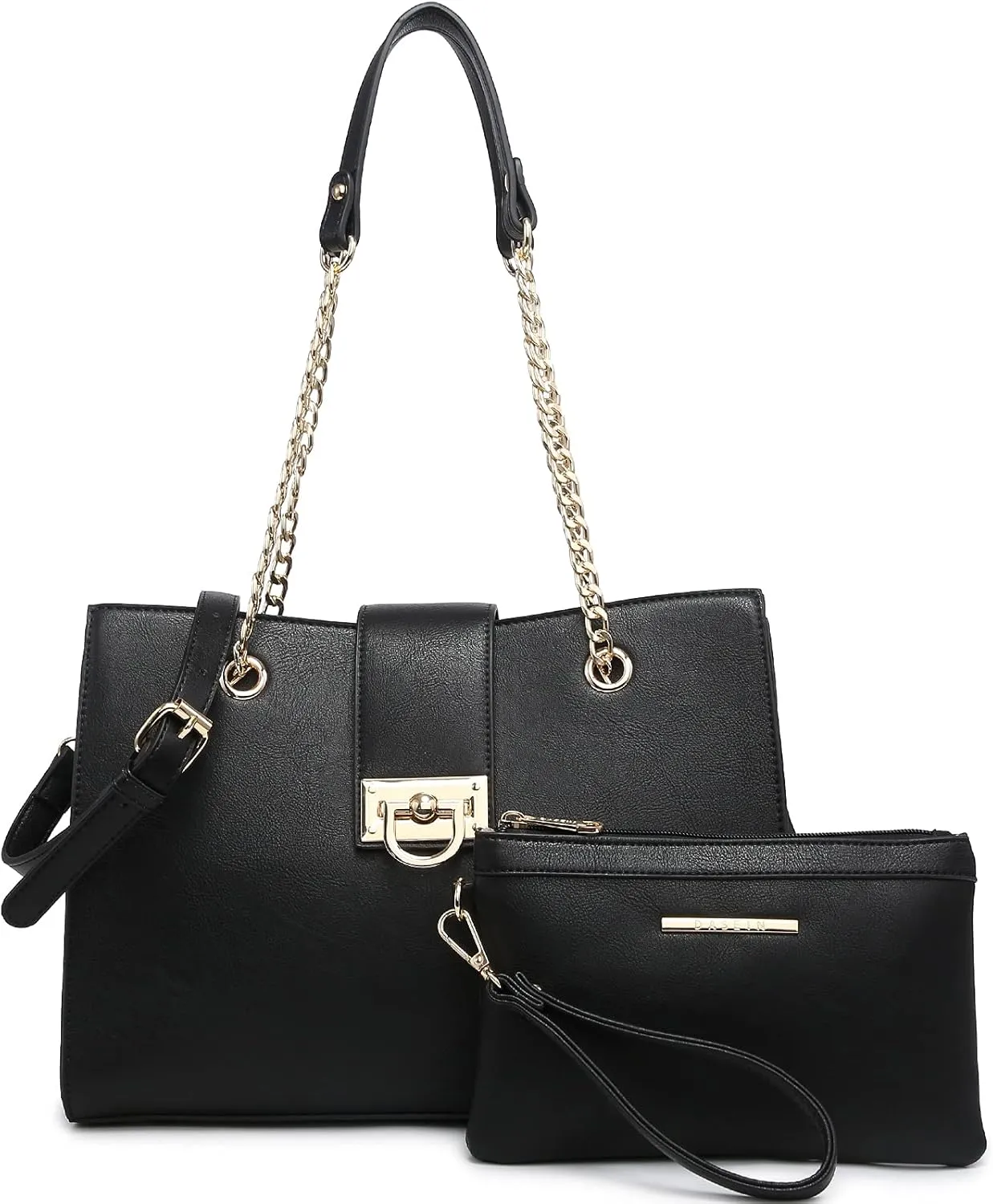 Dasein Leather Handbag Tote Hobo Bag for Women Shoulder Purse Top Handle Satchel Bag with Matching Clutch