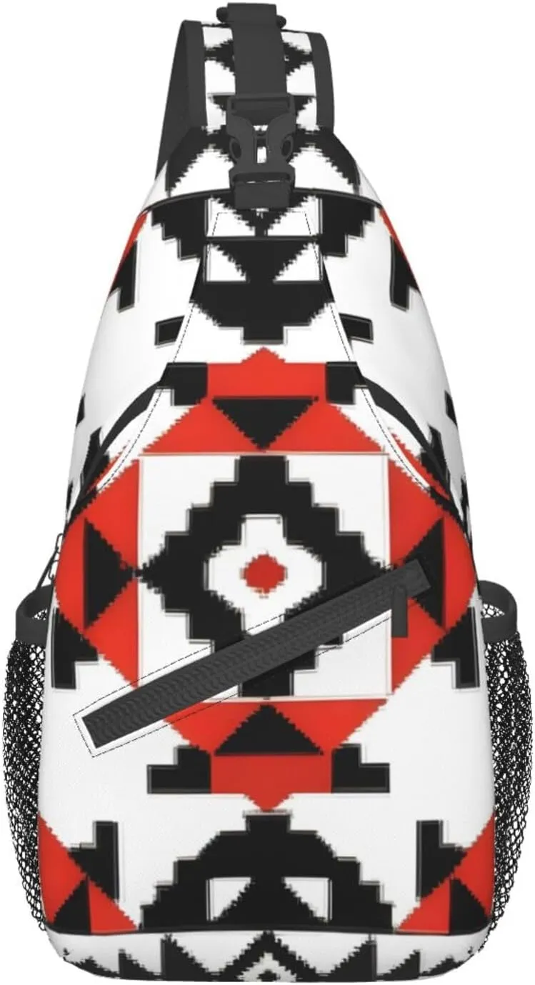 Decorative art Print Sling Backpack, Sling Bag, Crossbody Chest Bag Daypack, for Hiking Travel