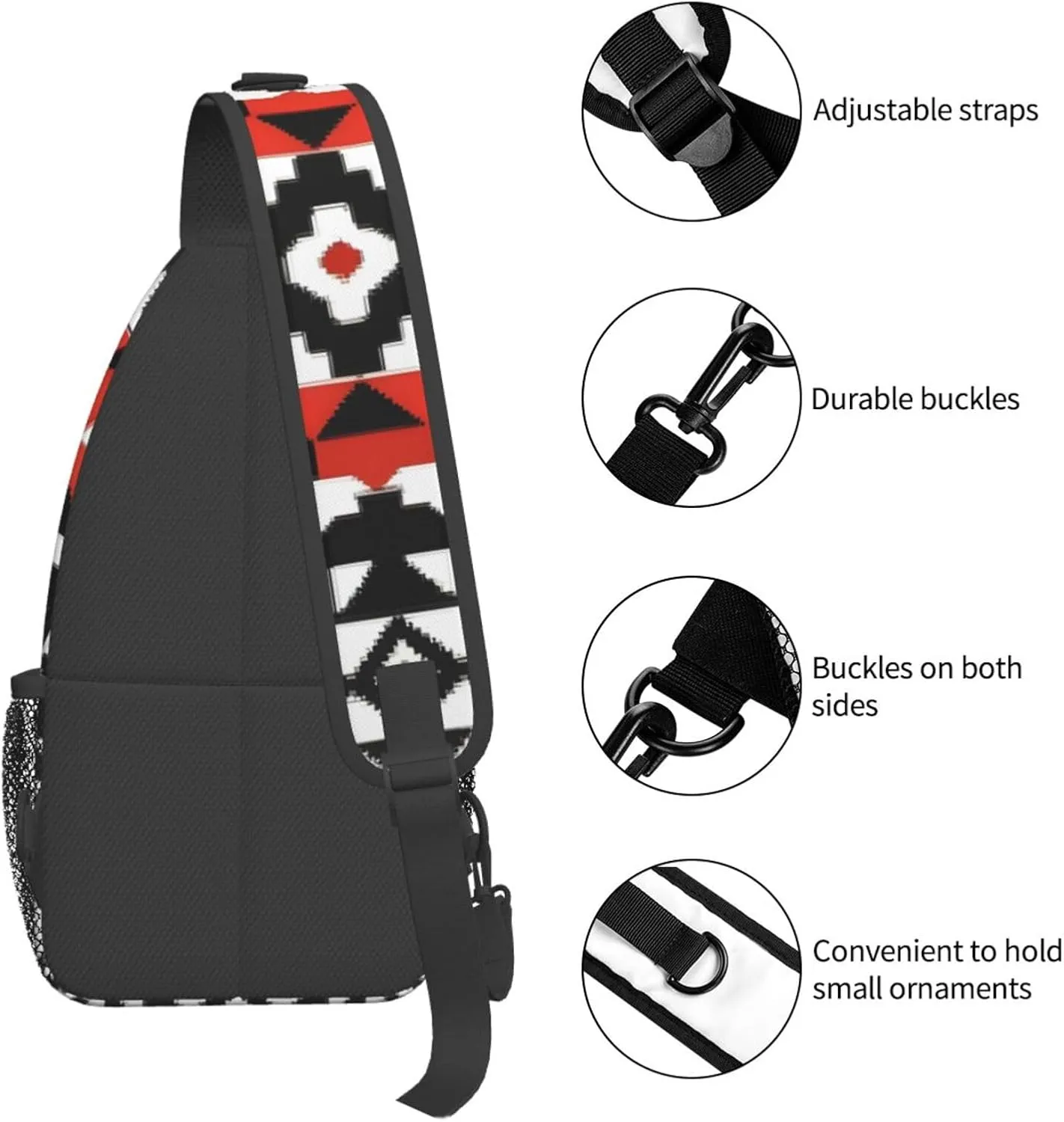 Decorative art Print Sling Backpack, Sling Bag, Crossbody Chest Bag Daypack, for Hiking Travel