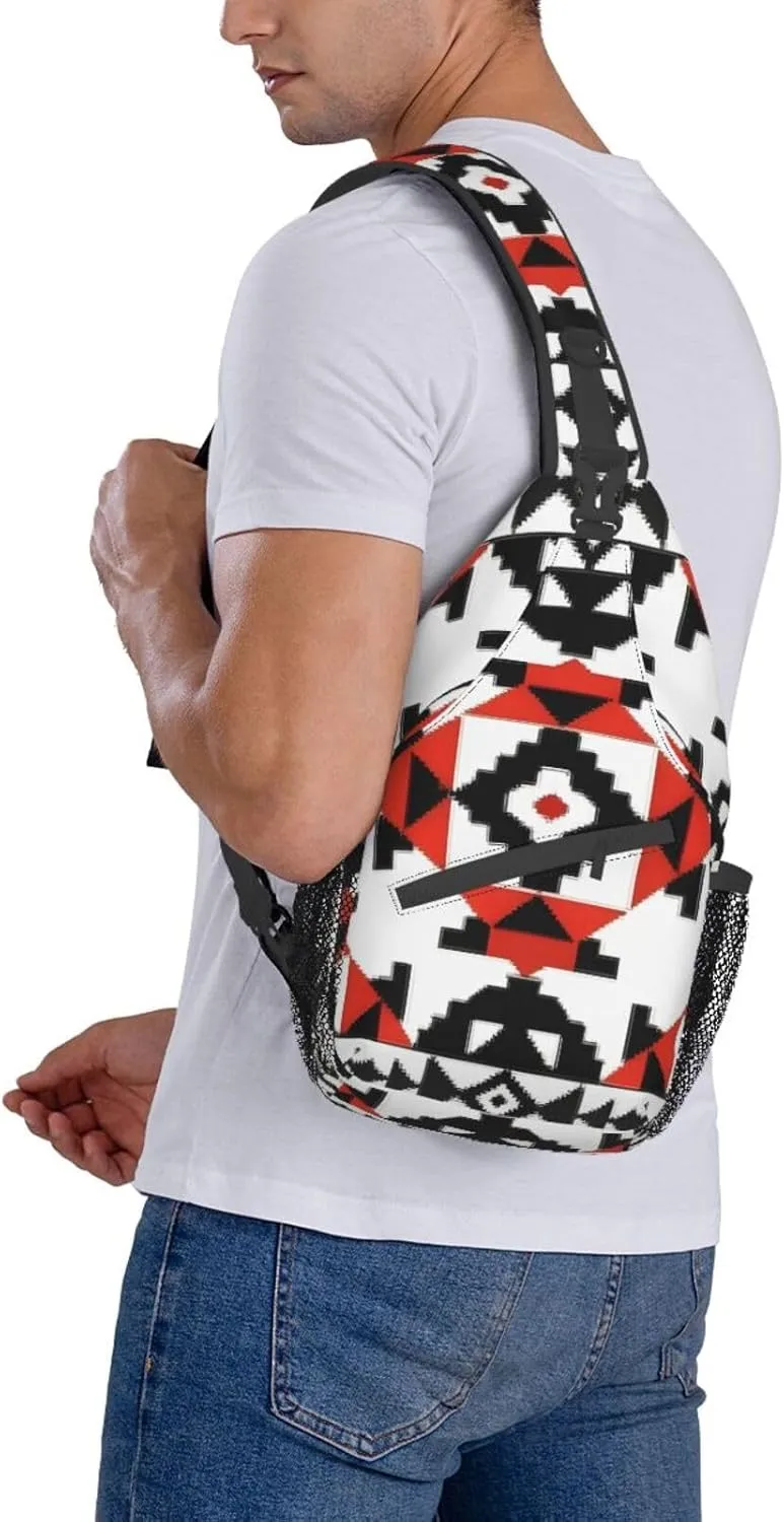 Decorative art Print Sling Backpack, Sling Bag, Crossbody Chest Bag Daypack, for Hiking Travel