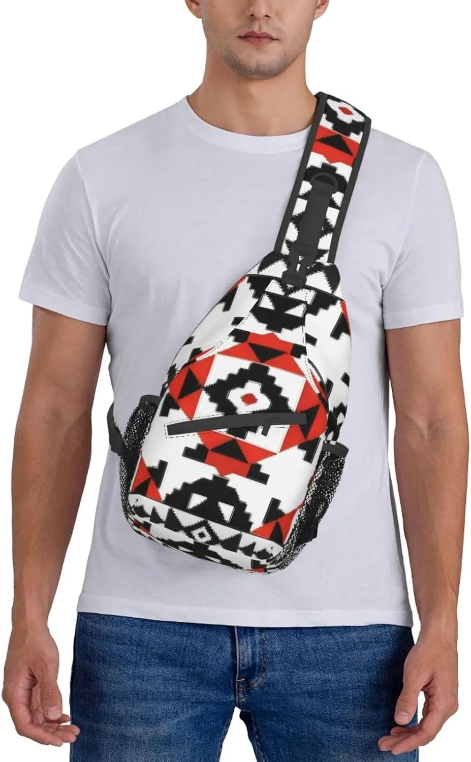 Decorative art Print Sling Backpack, Sling Bag, Crossbody Chest Bag Daypack, for Hiking Travel