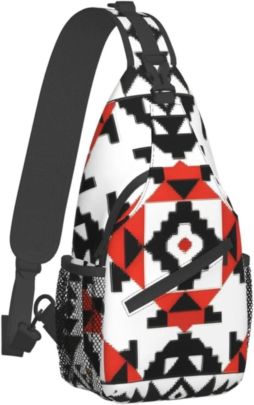 Decorative art Print Sling Backpack, Sling Bag, Crossbody Chest Bag Daypack, for Hiking Travel