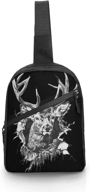 Deer Artwork Wall Foldable Crossbody Sling Bags Shoulder Backpack Chest DayPack Handbag