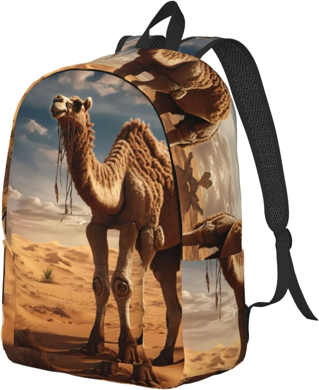 Desert Sand Camel Canvas Casual Lightweight Duffel Bag, Fashion Duffel Bag, Unisex Travel Backpack