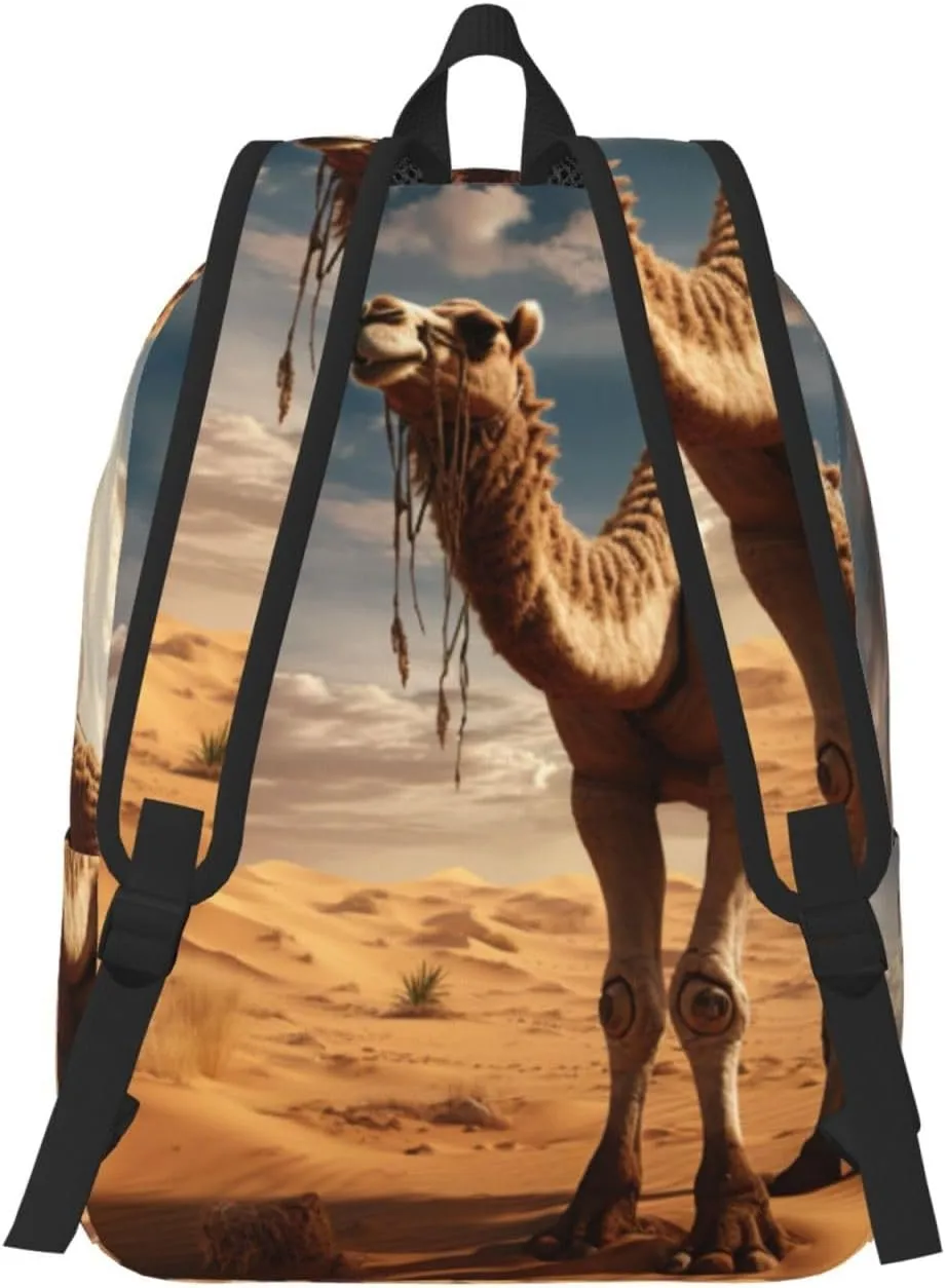 Desert Sand Camel Canvas Casual Lightweight Duffel Bag, Fashion Duffel Bag, Unisex Travel Backpack