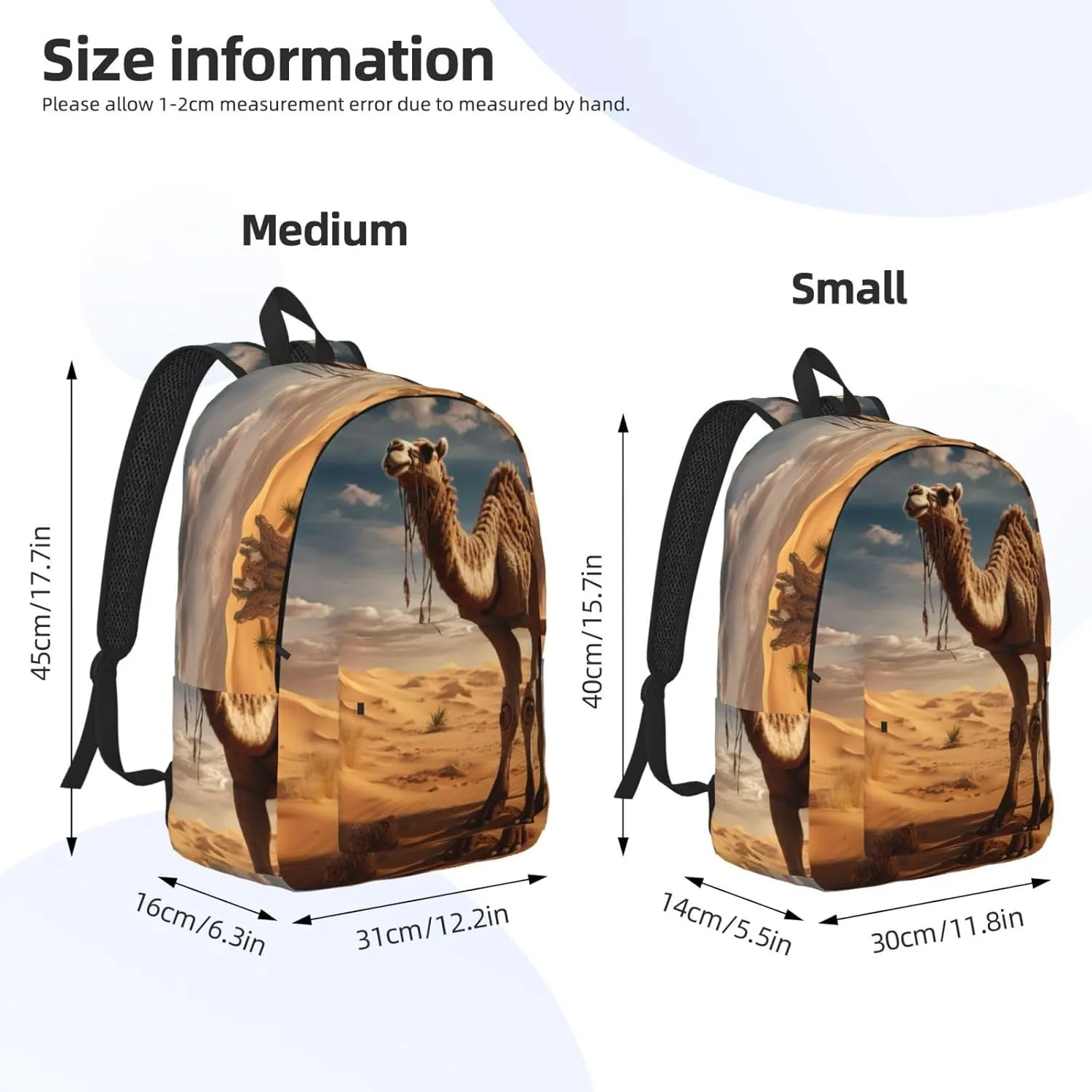 Desert Sand Camel print Backpack Travel Backpacks for Women Men College Backpack Computer Bag for Travel