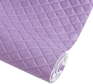 Diamond Quilted Pattern Artificial Faux Leather 11.8x53inch (30x135cm) Super Soft Craft Supplies Synthetic Leather DIY Hair Bows, Handbags and Craft Supplies (Violet)