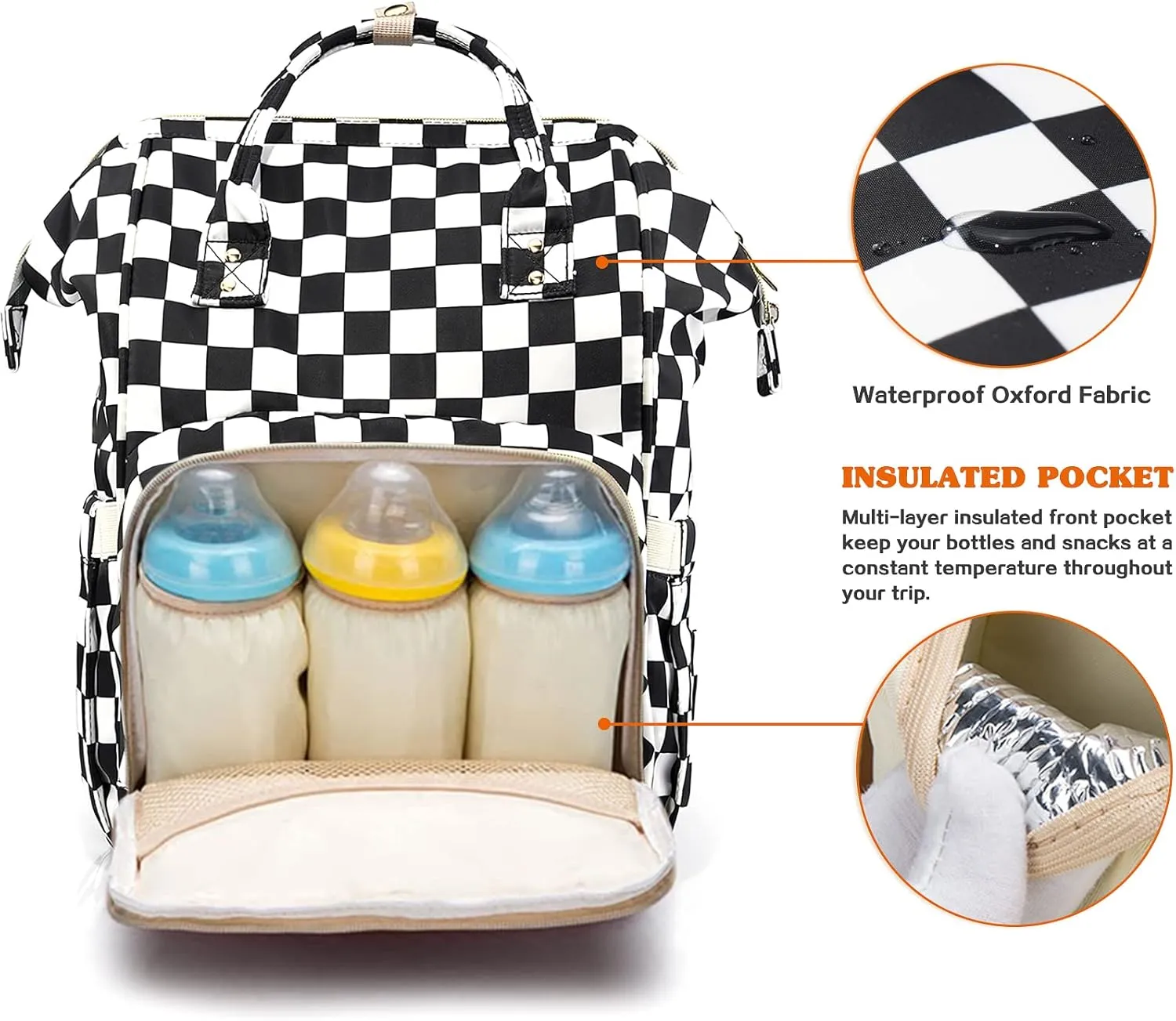 Diaper Bag Backpack for Mom & Dad, Multifunction Waterproof Baby Changing Bags, Large Nappy Bag Backpack
