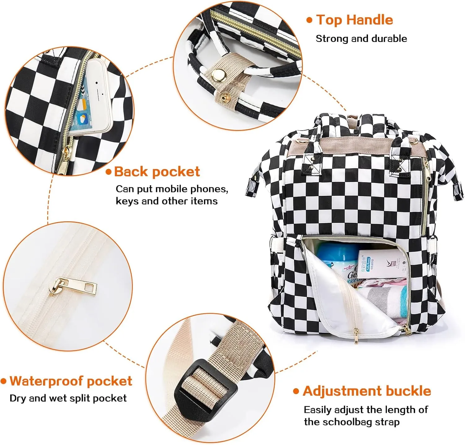 Diaper Bag Backpack for Mom & Dad, Multifunction Waterproof Baby Changing Bags, Large Nappy Bag Backpack