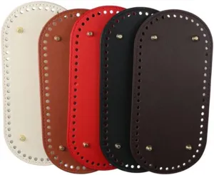 diyhub 5Pcs Oval Purse Bottom for Crochet PU Leather Bag Bottom Shaper Pad for DIY Bag Shoulder Bags Purse