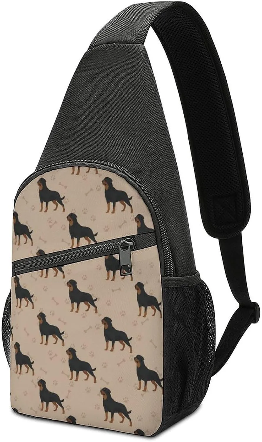 Dog Foot Prints Bones Crossbody Bags Chest Bag Sling Backpack Adjustable Shoulder Bag for Cycling Camping Hiking Sports Travel pattern20