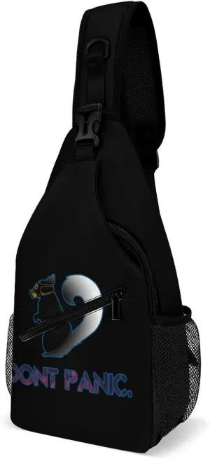 Dont Panic Casual Sling Bag Backpack Travel Shoulder Chest Crossbody Bags Adjustable Daypack Unisex