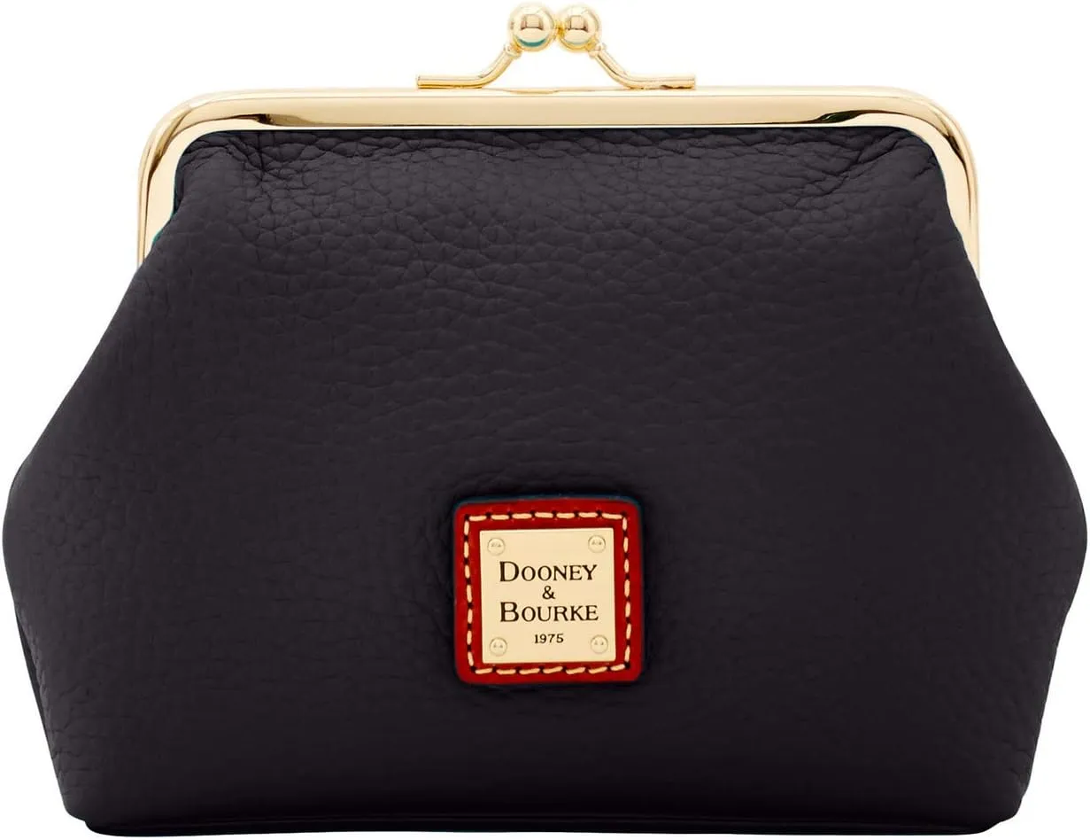 Dooney & Bourke Coin Purses, Vintage Leather Framed Clutch Wallets for Women