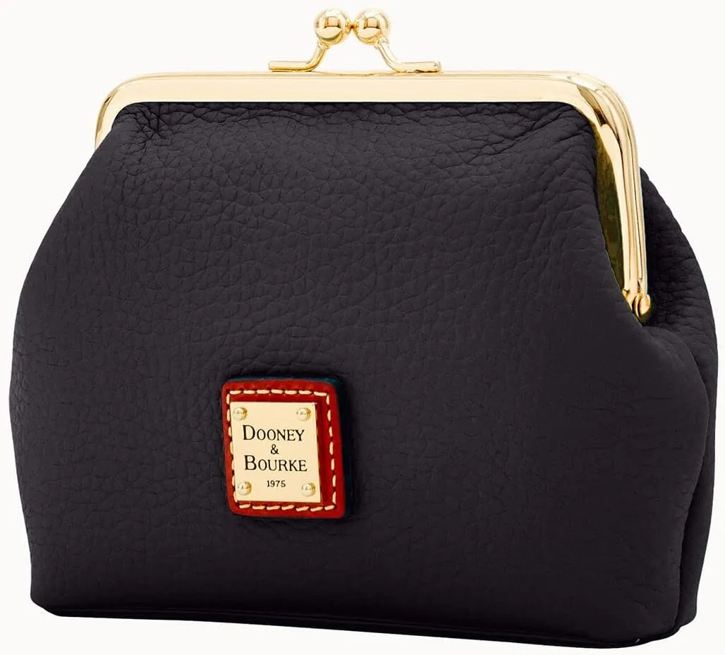 Dooney & Bourke Coin Purses, Vintage Leather Framed Clutch Wallets for Women