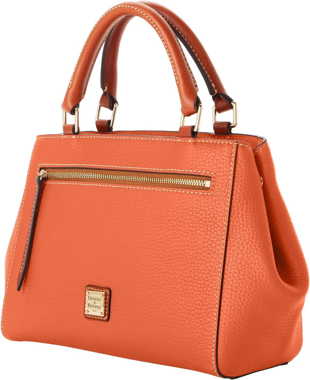 Dooney & Bourke Designer Handbags for Women, Pebble Grain Leather Small Satchel Bag with Crossbody Strap
